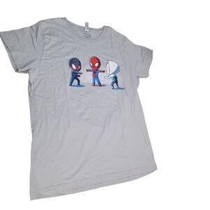Marvel Girls Spider-Man Meme T-Shirt  Size Large Cotton Gray  NWOT